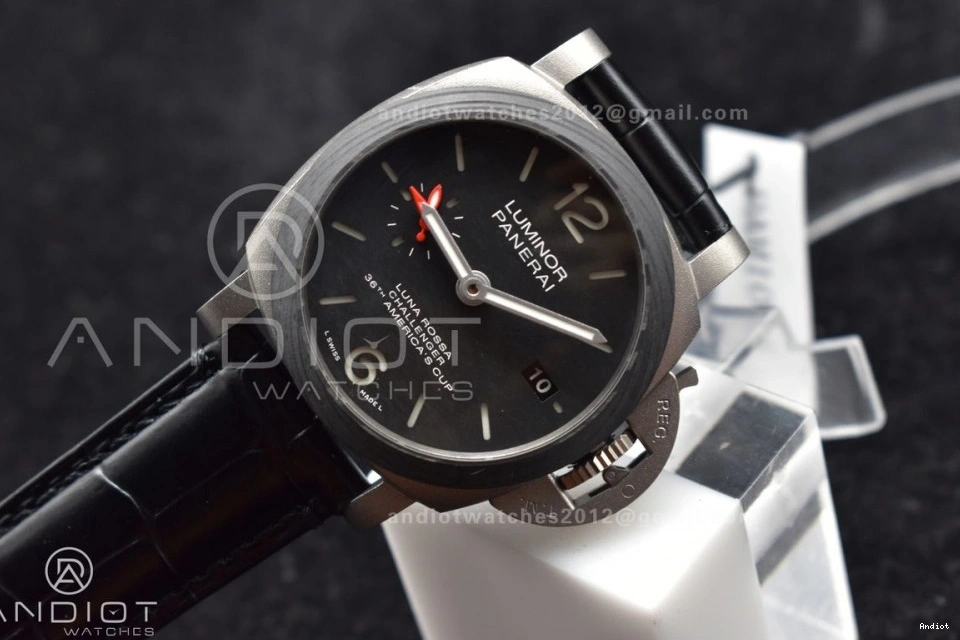 GMT Super Strap W Black VSF Leather P.9011 Dial Clone 42mm Black Best PAM1096 on Titanium Luminor 1:1 Edition 0223